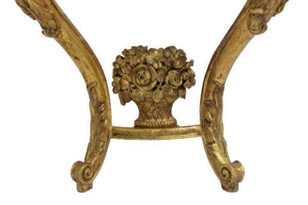 Louis XV Console Table - Gilded Floral Base - Styylish