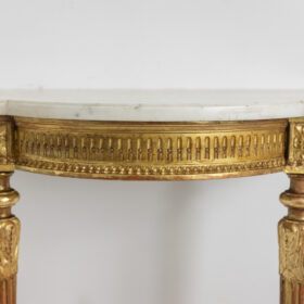 Console in Gilded and Carved Wood, Marble Top, Circa 1880