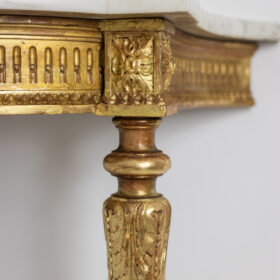 Console in Gilded and Carved Wood, Marble Top, Circa 1880