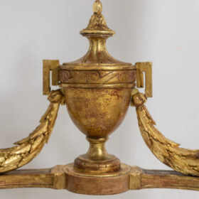 Console in Gilded and Carved Wood, Marble Top, Circa 1880