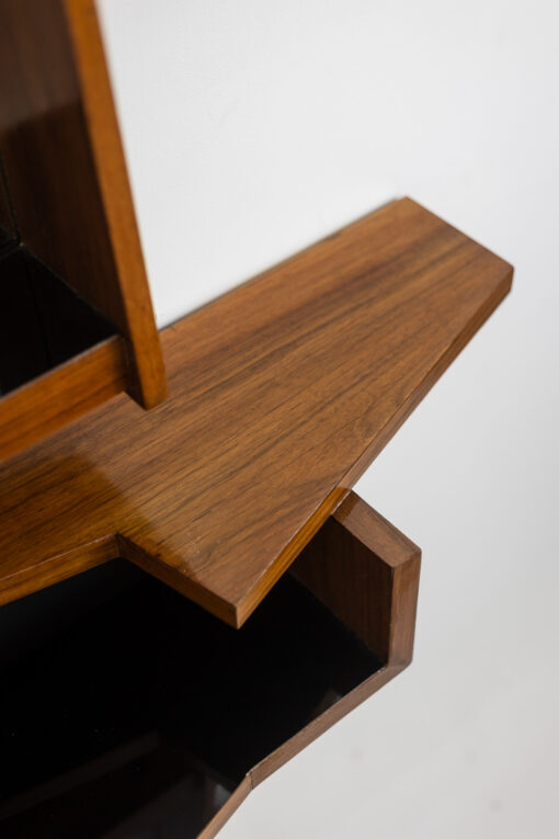 Mirror and Mahogany Console - Shelf Edge Detail - Styylish