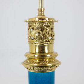 Lamp with Blue Porcelain and Gilded Bronze Handles, Circa 1880, LS6040309I