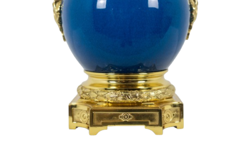 Lamp Blue Porcelain - Gold Base - Styylish