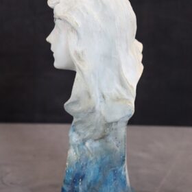 Terracotta Sculpture Bust of Woman, Signed