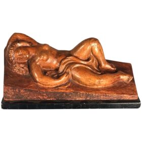 Sculpture by Henri Collomb, 20th Century, “Nu Féminin Allongé”