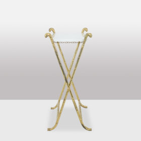 Maison Jansen Gilded Brass and White Marble Console Table, 1970s