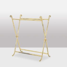 Maison Jansen Gilded Brass and White Marble Console Table, 1970s