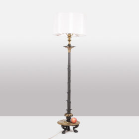 Restoration Style Floor Lamp in Bronze with Two Patinas, Circa 1900