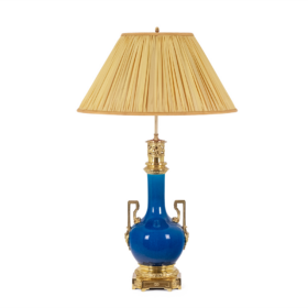 Lamp with Blue Porcelain and Gilded Bronze Handles, Circa 1880, LS6040309I