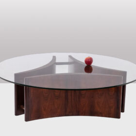 Rosewood Coffee Table, Concave Shape, 1970s