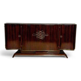 Art Deco Sideboard, Macassar Ebony and Brass, Paris circa 1930