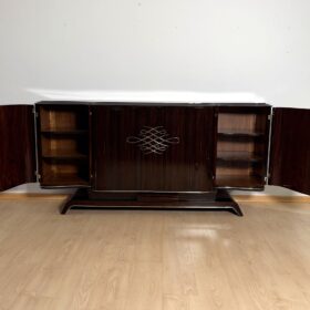 Art Deco Sideboard, Macassar Ebony and Brass, Paris circa 1930