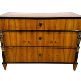 Empire Commode, Walnut Veneered with Caryatids, Austria, Vienna circa 1810/15