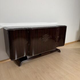 Art Deco Sideboard, Macassar Ebony and Brass, Paris circa 1930