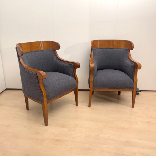 Biedermeier Bergere Chairs Cherry - Front and Side - Styylish