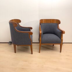 Biedermeier Bergere Chairs Cherry - Front and Side Profile - Styylish