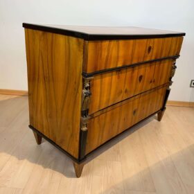 Empire Commode, Walnut Veneered with Caryatids, Austria, Vienna circa 1810/15