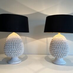 Pair of White Ceramic Table Lamps - in situ- Styylish