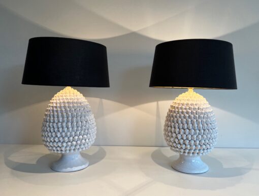 Pair of White Ceramic Table Lamps - in situ- Styylish