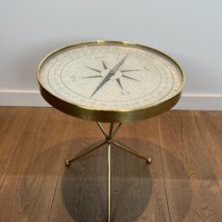 Round Brass "Compass" Table - Full - Styylish