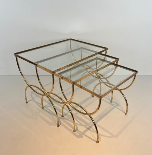 Neoclassical Brass Nesting Tables - Full - Styylish