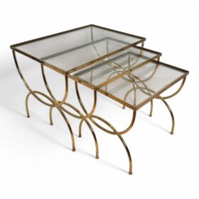 Neoclassical Style Brass Nesting Tables