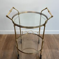 round brass bar cart- in situ- Styylish