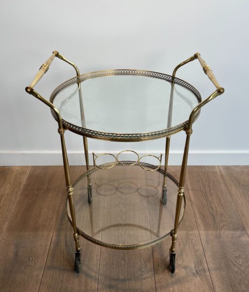 round brass bar cart- in situ- Styylish