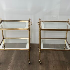 Maison Jansen Side Tables with Trays, Circa 1940