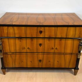 Empire Commode, Walnut Veneered with Caryatids, Austria, Vienna circa 1810/15