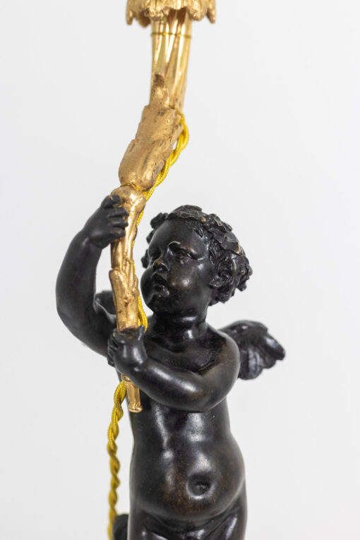 Bronze Putti Lamp - Marble Base - Figure Face - Styylish