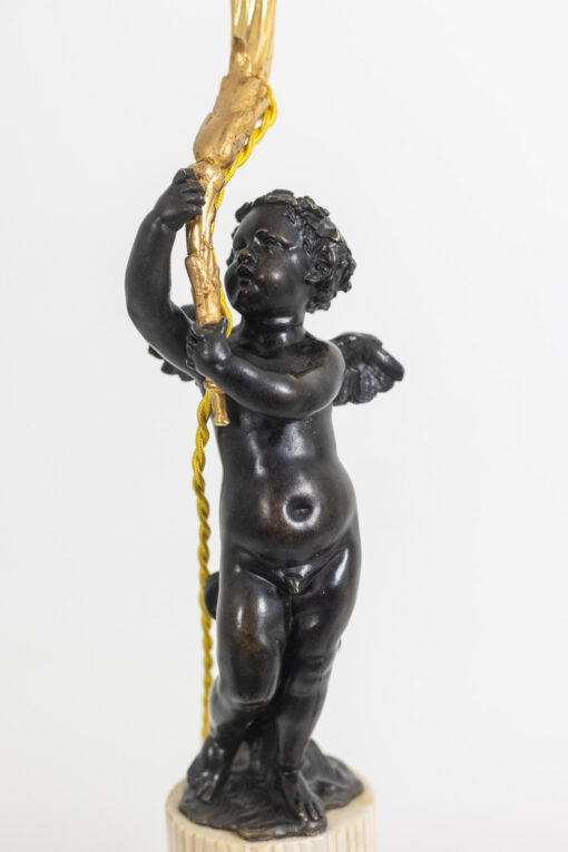 Bronze Putti Lamp - Marble Base - Full Figure - Styylish