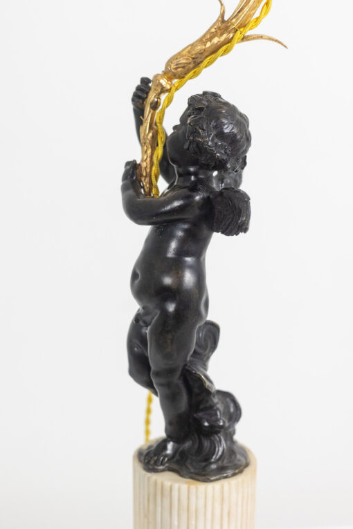 Bronze Putti Lamp - Figure Detail - Styylish