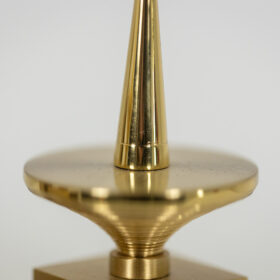 Set of 3 Gilded Brass Candlesticks, Contemporary Work