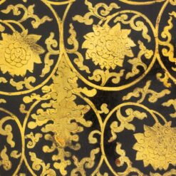 Lacquer Table Floral Motifs - Gold Floral Pattern - Styylish