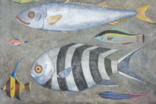 Painting Depicting Fish - Striped Fish - Styylish