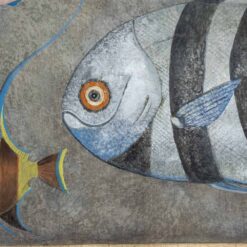 Painting Depicting Fish - Striped Fish Face - Styylish