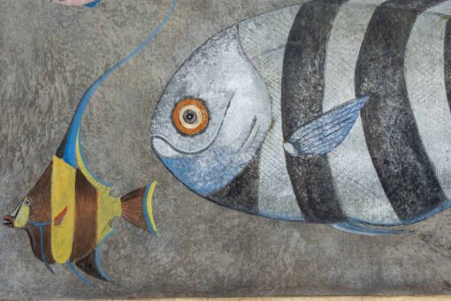 Painting Depicting Fish - Striped Fish Face - Styylish