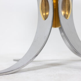 Table in White Marble and Chrome and Gold Metal, 1970s