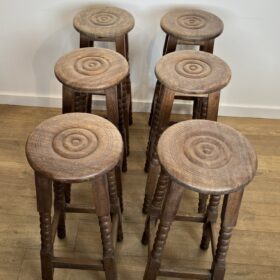 Charles Dudouyt Bar Stools, Set of Six, 1950