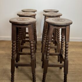 Charles Dudouyt Bar Stools, Set of Six, 1950