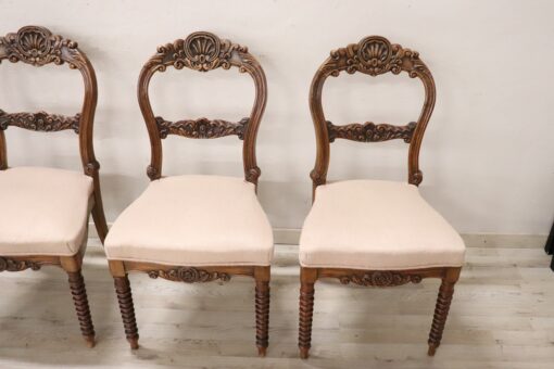 Louis Philippe Walnut Chairs - Full View - Styylish