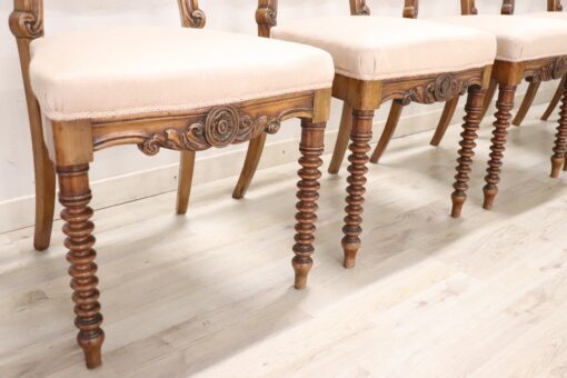 Louis Philippe Walnut Chairs - Bottom View - Styylish