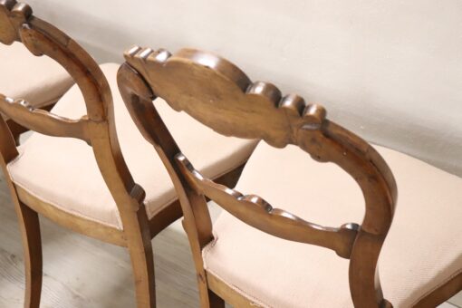 Louis Philippe Walnut Chairs - Backrest Details - Styylish