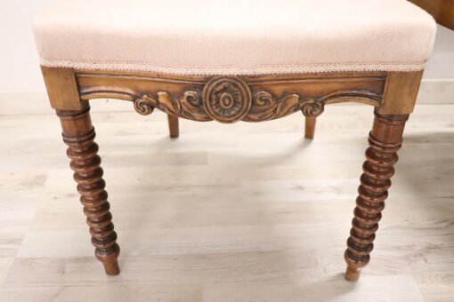 Louis Philippe Walnut Chairs - Bottom Carving Details - Styylish