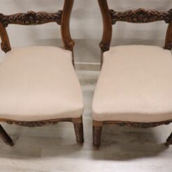 Louis Philippe Walnut Chairs - Upholstery Cushions - Styylish