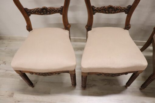 Louis Philippe Walnut Chairs - Upholstery Cushions - Styylish