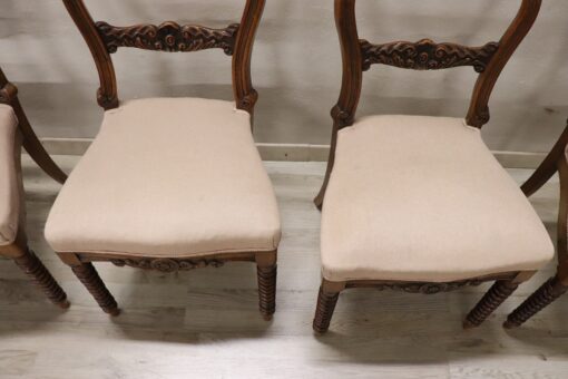 Louis Philippe Walnut Chairs - Cushions - Styylish