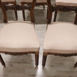 Louis Philippe Walnut Chairs - Cushion Detail - Styylish