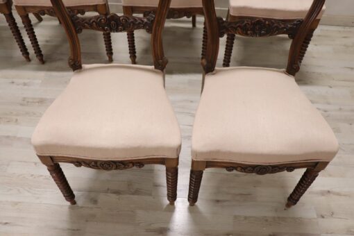 Louis Philippe Walnut Chairs - Cushion Detail - Styylish